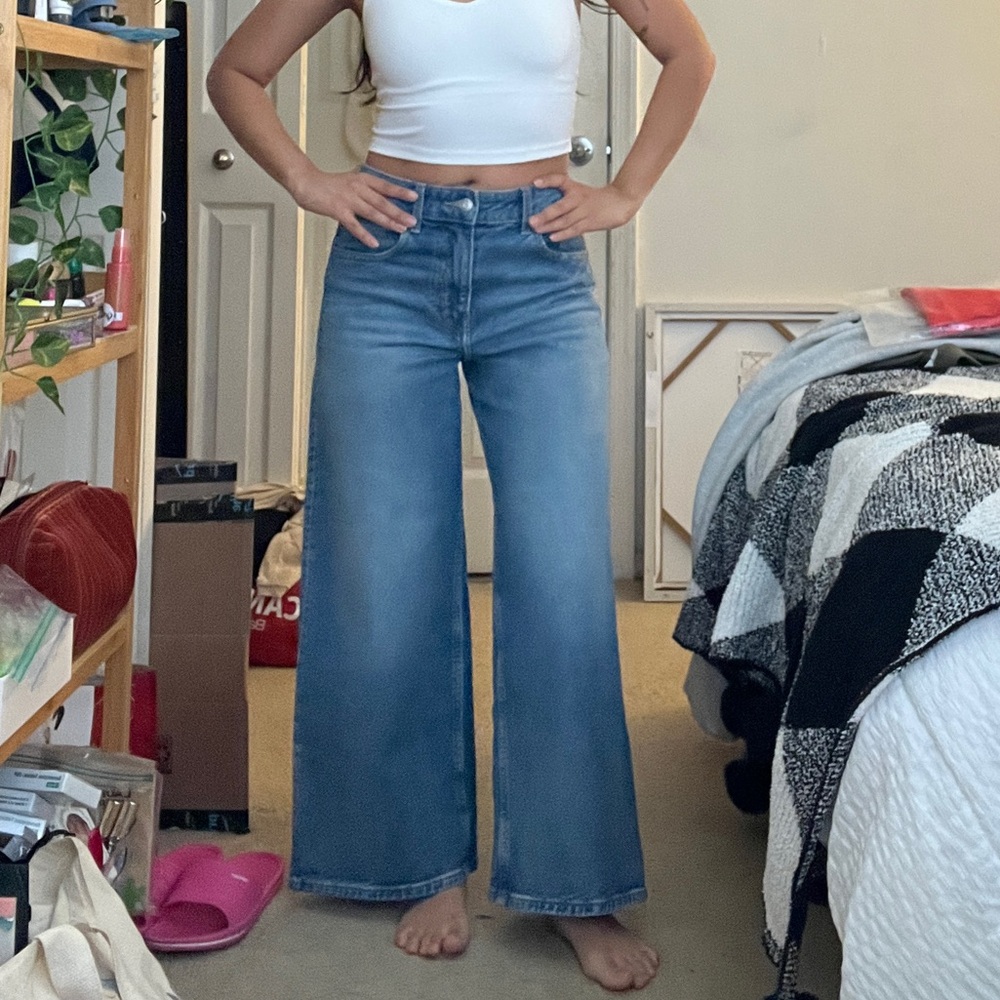 Women's Blue Wide-Leg Jeans